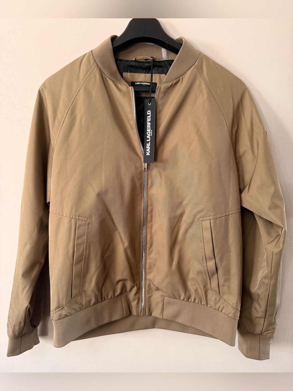 Karl Lagerfeld Men's Khaki Bomber Jacket(brand new)